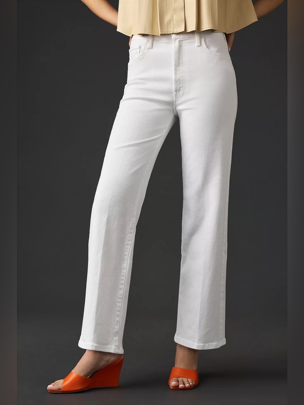 Mother The Rambler Zip Ankle Jeans Fairest of Them All White